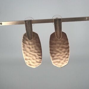 Kendra Scott Gold Drop Earrings Metal Textured Posts